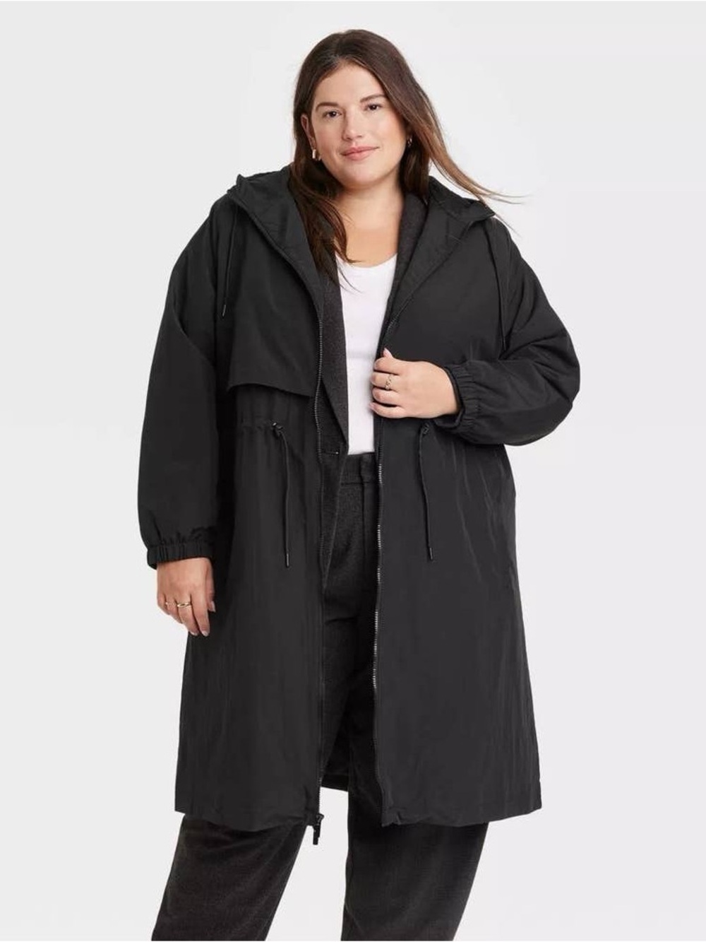 a new day Black Water-Resistant Rain Jacket with Hood